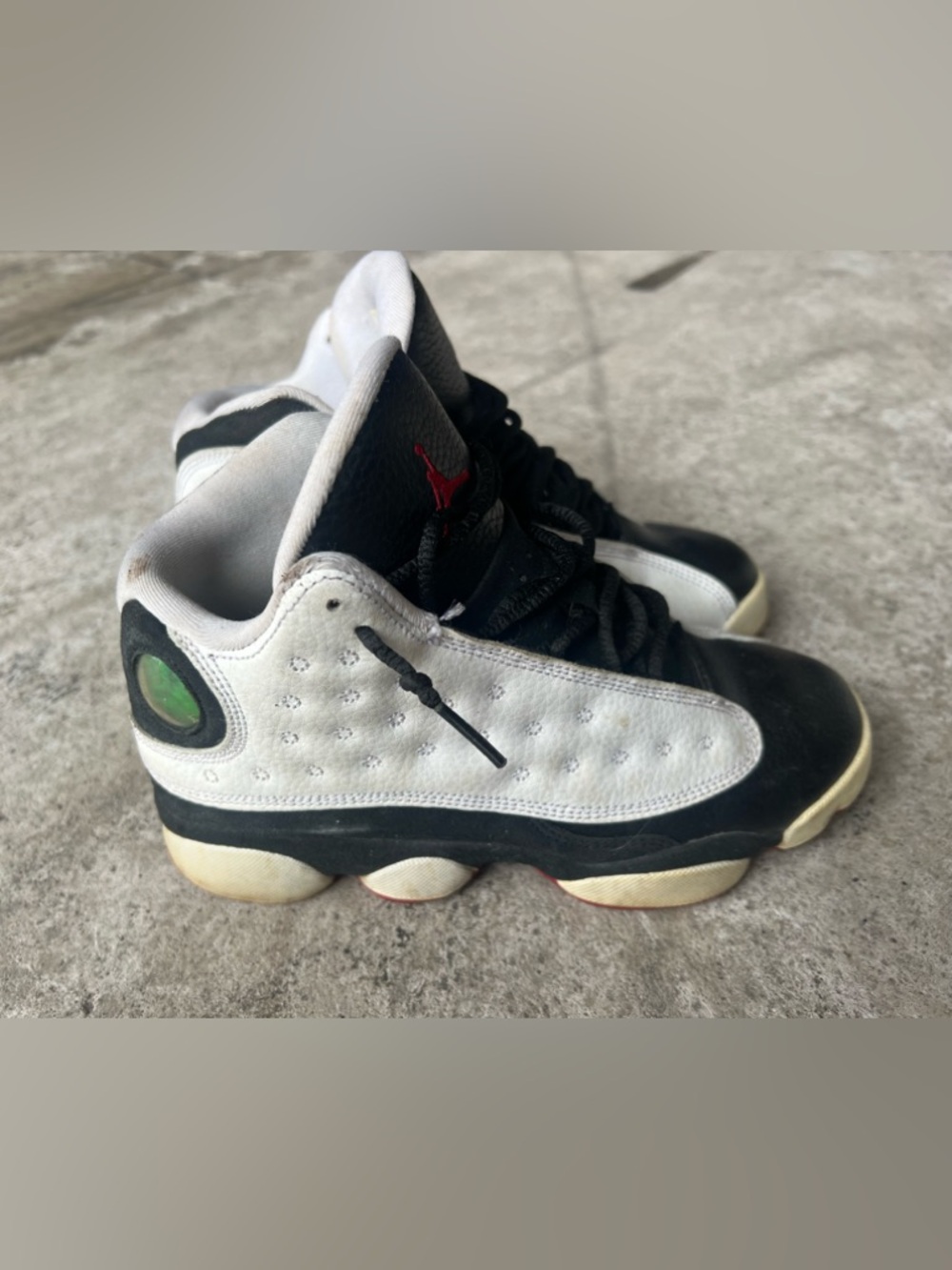 Nike White & Black Low-Top with Red Jumpman Accent. 4.5 Youth